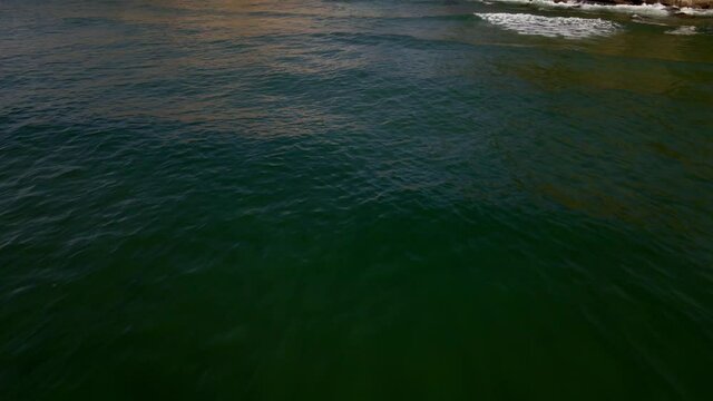 Portugal, Azenhas do mar, summer beach, rocky coastline, aerial drone footage