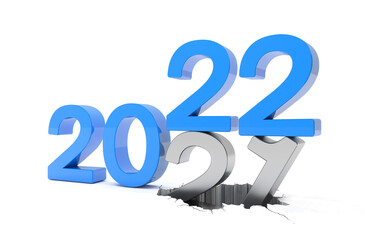 3d Illustration - 2021 - 2022 - Silvester, Neujahr, Countdown, Jahreszahlen