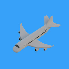 commercial airplane 3d object isometric