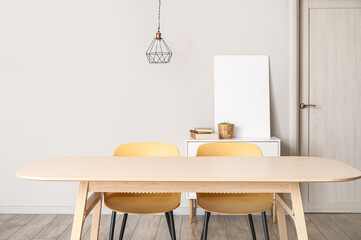 Chairs and table in light room