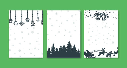 Ornamental decoration christmas card background template forest claus black