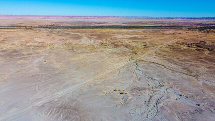 Red rock landscape from above