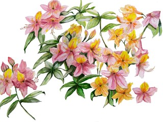 Rhododendron orange pink  flower