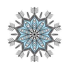 Hand drawn christmas and New Year elements, snowflaks.