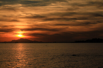 Beautiful and Colorful Sunset in Santa Pola