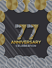 Invitation card, Celebrating of,  77 Years Anniversary, Luxury Circle Design colorful shape decoration Logo