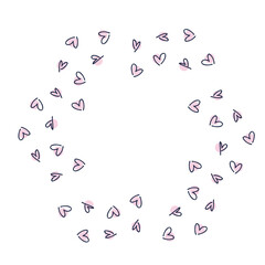 Hand drawn doodle hearts flower shape. Perfect for greeting card and prints. Vector illustration for decor and design.
