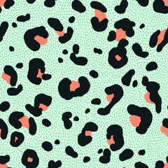 Abstract animal skin leopard seamless vector pattern. Jaguar, leopard, cheetah, panther fur. Digital design for packaging, wallpaper, fabric and textile.