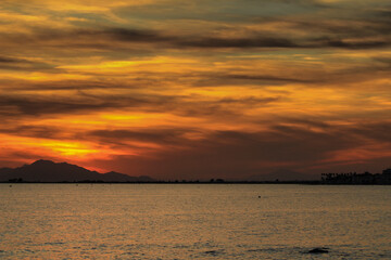 Beautiful and Colorful Sunset in Santa Pola