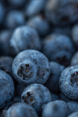 Close-up shot of delicious blueberries