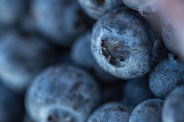 Close-up shot of delicious blueberries