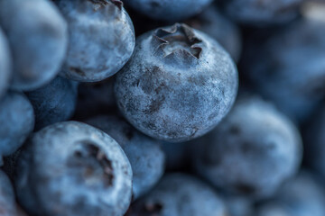 Close-up shot of delicious blueberries