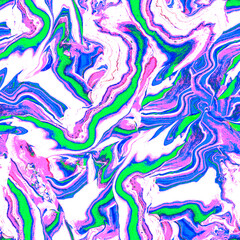 Colorful acrylic pouring Fluid Art seamless pattern in blue pink halftones with wave marble effect for trendy apparel fabric, trendy package, wallpaper, marine accessories, clothe textile, print.