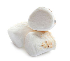 Sweet grilled marshmallow isolated on white background