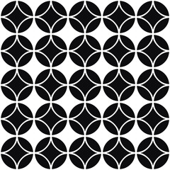 Naklejka premium Rhombuses and abstract shapes. Seamless geometric rounded pattern. Vector.