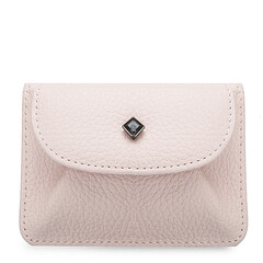 Ash-pink leather womens purse isolated on white background.