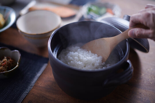 お釜で炊いたご飯