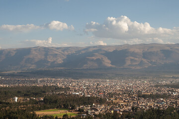 Fototapeta na wymiar view of a village in winter, Huancayo, Peru