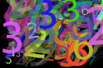 colorful numbers counter design art