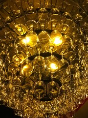 chandelier from glasses