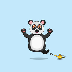 Cute and Funny Animals With Panda. Genie Character. Perfect For Mascot, logo, icon, and Charachter Design.