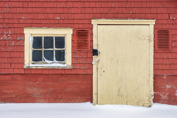 Old red shingled barn in rural America. © V. J. Matthew