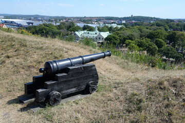 Kanone an der Festung in Varberg, Schweden