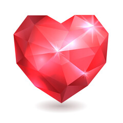 Naklejka na ściany i meble Pinkish Red color Diamond Heart 