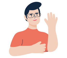 cartoon man with glasses