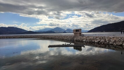 lake and mountains