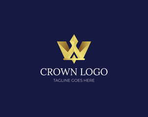 Golden Logo, Luxury Logo, Crown  Logo Design Premium Vector 
