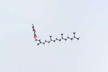 Vitamin k molecule, scientific molecular model, looping 3d animation