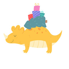 Dino with presents