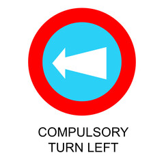 compulsory turn left sign