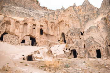 Ancient cave formations. Selime Monastery in Cappadocia