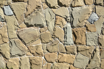 wall background of various decorative stones