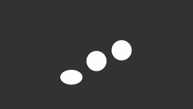 GUI 3 Heavy Ball Bounce Loader w/ Alpha. Animated playful UX loading screen with a row of 3 perpetual bouncing balls. Element includes alpha channel.