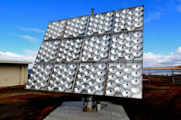 Following the sun. Tracking array of concentrator photovoltaics (cpv) panels.