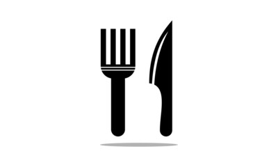 fork and knife silhouette vector