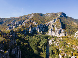 Aerial view of Iskar River Gorge, Balkan Mountains, Bulgaria