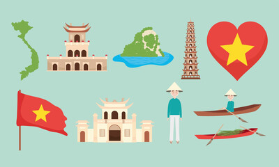Obraz premium vietnam icon set