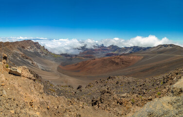 Fototapeta na wymiar Panorama from the Ridge of Haleakala Crater, Maui, Hawaii
