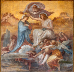 ROME, ITALY - SEPTEMBER 1, 2021: The fresco of Assumption in church Basilica di Santa Maria in Aracoeli by Umile da Foligno (1686 - 1691).