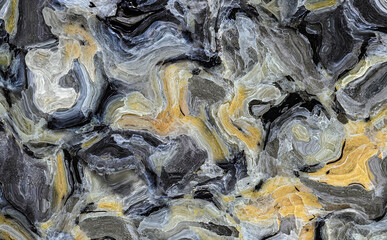 Expressionist abstract art of random distorted shapes in paint brush strokes