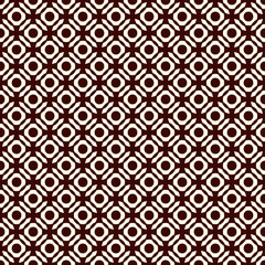 Brown colors seamless pattern with repeated overlapping circles. Round links chain motif. Geometric abstract background