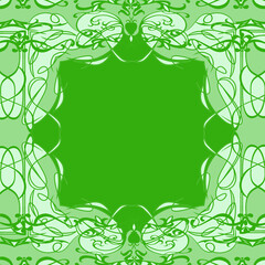 Zielone tło z ramką. © Hanna