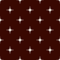 Outline minimalist seamless pattern with stylized repeating sparkle stars. Simple geometric ornament. Modern texture
