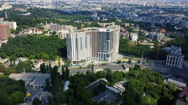 Bird's eye view of the outskirts of the Podol district