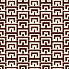 Geometric seamless pattern. Geo print. Arcs, brackets motif. Oriental ornamental background. Ancient mosaic wallpaper
