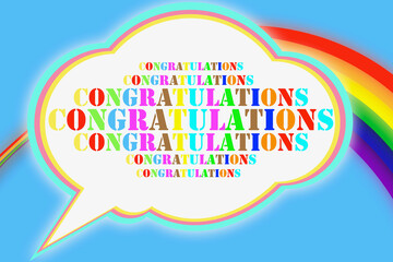 おめでとうのカラフルな吹き出し